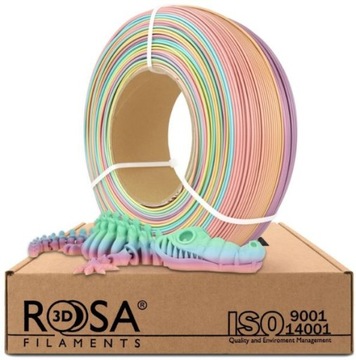 Filament ROSA 3D PLA Refill 1kg Rainbow Pastel Wielokolorowy pastelowy