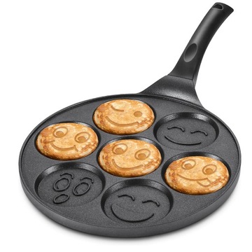PATELNIA DO MINI NALEŚNIKÓW PANCAKES JAJEK PLACKÓW 26 cm Z UŚMIESZKAMI