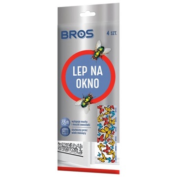 BROS LEP TAŚMA NA MUCHY NA OKNO 4SZT