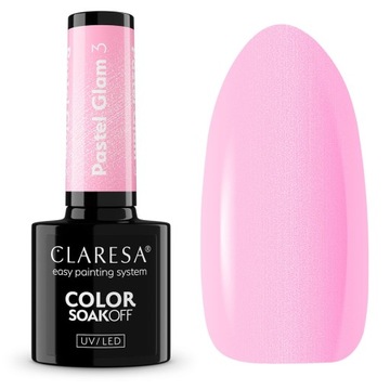 CLARESA LAKIER HYBRYDOWY PASTEL GLAM jasny róż EFEKT LIPGLOSS 3
