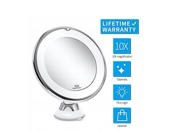 Lustro powiększające 10x LED lustro kosmetyczne