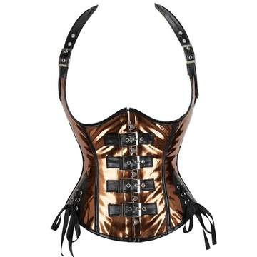 Sexy Leather Corset Top Steampunk Bustier and Cors