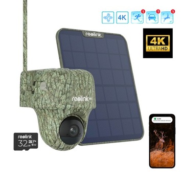 KAMERA GSM 4G LTE z własnym zasilaniem jakość 4K 8Mpx + panel + karta 32GB