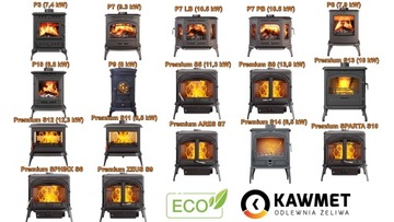 KAWMET P9 8кВт - ПЕЧЬ, ЧУГУННЫЙ ДРОВЯНОЙ КАМИН С ЭКОПЛИТОЙ НАГРЕВАТЕЛЬНОЙ ПЛИТЫ