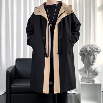 2023 New Spring Autumn Trench Coat Men Streetwear