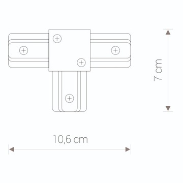 Т-образный соединитель 1F ЧЕРНЫЙ 9186 Nowodvorski