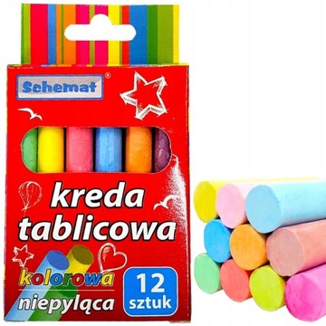 KREDA KOLOROWA TABLICOWA DO TABLICY BEZPYŁOWA 10sz