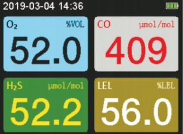 ИЗМЕРИТЕЛЬ КОНЦЕНТРАЦИИ ГОРЮЧИХ ГАЗОВ CO H2S O2 LEL