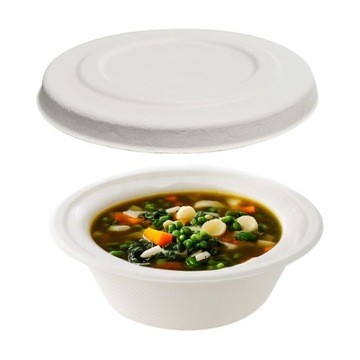 Pokrywka wieczko do miski 500ml na zupę sałatkę z trzciny cukrowej 50szt.