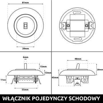 ОДИНАРНЫЙ ЛЕСТНИЧНЫЙ ВЫКЛЮЧАТЕЛЬ LOFT RETRO JLM БЕЗ РАМКИ