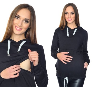 Bluza ciążowa i do karmienia M68 czarny XL