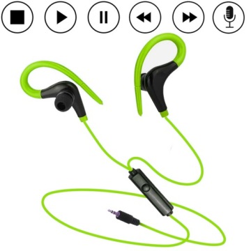 ПРОВОДНЫЕ НАУШНИКИ С МИКРОФОНОМ НА КАБЕЛЕ ДЛЯ ЗАНЯТИЙ СПОРТИВНЫМ ФИТНЕСОМ