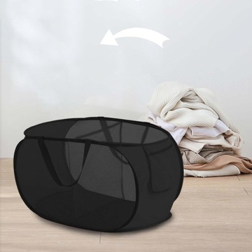 Корзина для белья Выдвижная корзина для белья, 2 решетки, черная