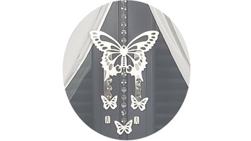 ZAWIESZKA AŻUR PIĘKNA GIRLANDA MOTYLEK+ 6 MINI MOTYLE GIRLANDA KRYSZTAŁOWA