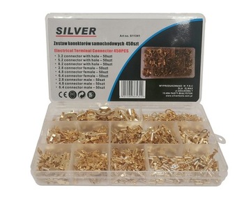 SILVER KONEKTORY ZESTAW KONEKTORÓW SAMOCHODOWYCH KABLOWYCH 450SZT S11341