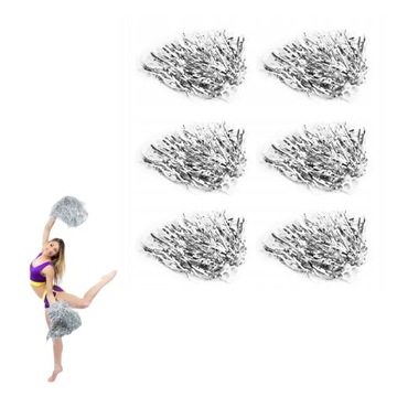 POMPON CHEERLEADERKI CZIRLIDERKA POMPONY SREBRNY