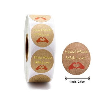 Naklejki Ozdobne Hand Made With Love 100 szt.