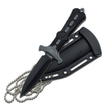 NÓŻ NA SZYJĘ MTech USA OSTRZE STAŁE MT-20-14GY Z ŁAŃCUSZKIEM SURVIVAL