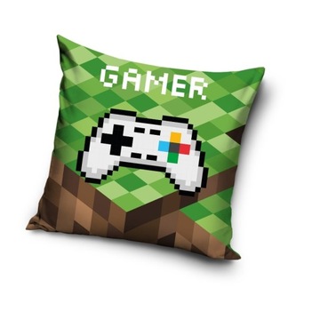 GAMER GRACZ Poszewka na JAŚKA PODUSZKĘ 40x40 cm MINECRAFT MIŁA VELVET