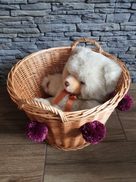Круглая плетеная КОРЗИНКА ДЛЯ ИГРУШЕК