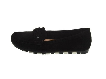 DAMSKIE ZAMSZOWE MOKASYNY 4638 Black r.40