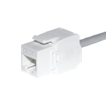 Moduł keystone jack RJ45 kat. 6 UTP, beznarzędziowy, Netrack, biały