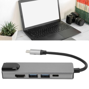 Многопортовый адаптер USB-концентратора TypeC для мультимедийного интерфейса высокой четкости 5