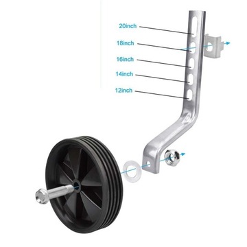 БОКОВЫЕ ВЕЛОСИПЕДНЫЕ КОЛЕСА УНИВЕРСАЛЬНЫЕ КОЛЕСА 12–20 ДЮЙМОВ ДЛЯ ДЕТЕЙ, ОБУЧАЮЩИХСЯ ЕЗДАТЬ, ЧЕРНЫЕ