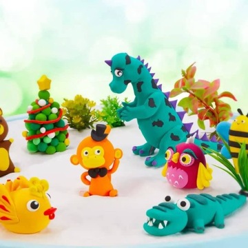 СУПЕР ГЛИНА ВОЛШЕБНАЯ ПЛАСТИЧНАЯ ГЛИНА ПОЛИМЕРНАЯ ПЕНА 12 ЦВЕТОВ СЛАЙМ