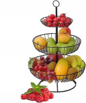 Корзина для фруктов из черного металла.
