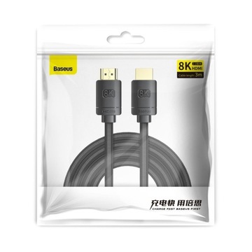 КАБЕЛЬ BASEUS HDMI 2.1 8K 60 Гц 48 Гбит/с 4K 120 Гц eARC QMS Dynamic HDR VRR 3 м