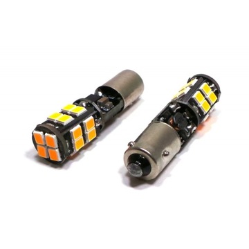 Светодиодная лампа HY21W BAW9S 12V CANBUS оранжевая