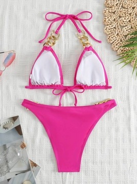 КУПАЛЬНИК ИЗ ДВУХ ЧАСТЕЙ SEXY БИКИНИ ЗОЛОТОЙ С ЗАВЯЗКОЙ ЦВЕТА M