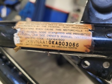 Kawasaki VN 1500 A 89ROK Рамочные документы PL