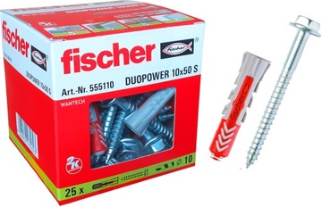 Fischer DUOPOWER 10x50 S z wkrętem 7x70mm 25 szt.