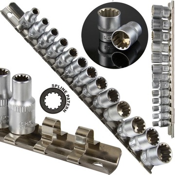 KLUCZE NASADOWE SPLINE ZESTAW 13 ELEMENTÓW NASADKI 4-14mm