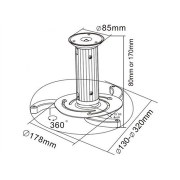 Потолочное крепление для проектора, макс. 10 кг Cabletech