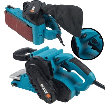 ЛЕНТОЧНО-ШЛИФОВАЛЬНАЯ МАШИНА С РЕГУЛИРУЕМОЙ СКОРОСТЬЮ 2400 ВТ, ЧЕРНАЯ