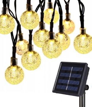 30 LED LAMPKI SOLARNE OGRODOWE WODOODPORNE 6M