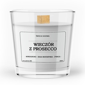 Sojowa świeca zapachowa WIECZÓR Z PROSECCO 200ml