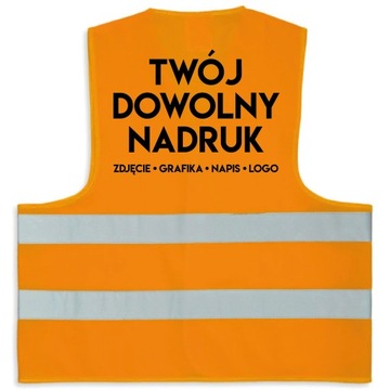 KAMIZELKA ODBLASKOWA Z TWOIM DOWOLNYM NADRUKIEM