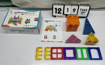 ДЕТСКИЕ СТРОИТЕЛЬНЫЕ ОБРАЗОВАТЕЛЬНЫЕ МАГНИТНЫЕ БЛОКИ 34 EL + ПОДАРОЧНАЯ КОРОБКА