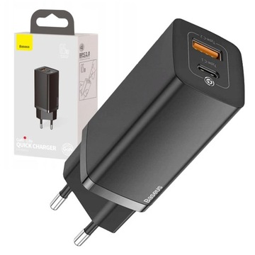 BASEUS SZYBKA ŁADOWARKA SIECIOWA GaN2 USB/USB-C
