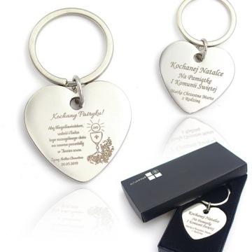 Брелок в форме сердца с гравировкой, бесплатный подарок на День святого Валентина