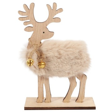 RENIFER FIGURKA DREWNIANA Z FUTERKIEM 14cm