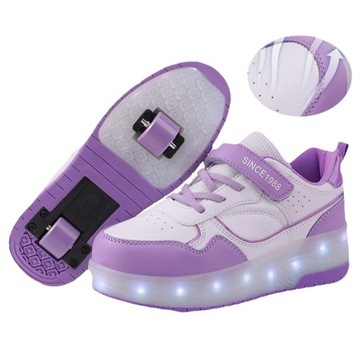 NOWY SWIECACE BUTOROLKI BUTY Z ROLKAMI LED ROLKI WROTKI R.29-40