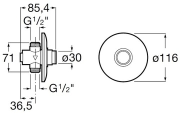 Клапан для писсуара скрытого монтажа Roca INSTANT с таймером