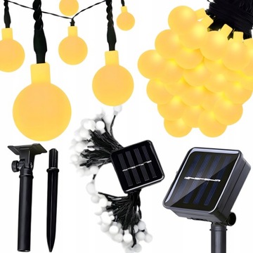 СОЛНЕЧНАЯ ГИРЛЯНДИЯ СОЛНЕЧНЫЕ ЛАМПЫ 50 СВЕТОДИОДОВ 7М САД СОЛНЕЧНЫЙ ДЛИННЫЙ СВЕТ