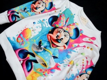 Bluza DISNEY Myszka Miki MINNIE ombre farba zamsz