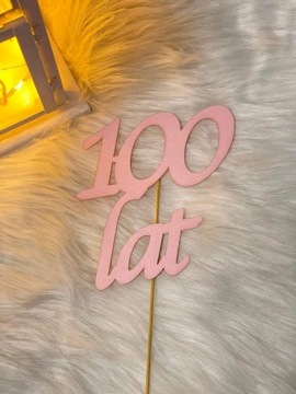 Topper perłowy róż 100 lat